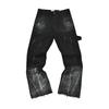 Trendy Wijde Jeans, Gewassen, Slijtageplekken, Patchwork, Unisex Stijl