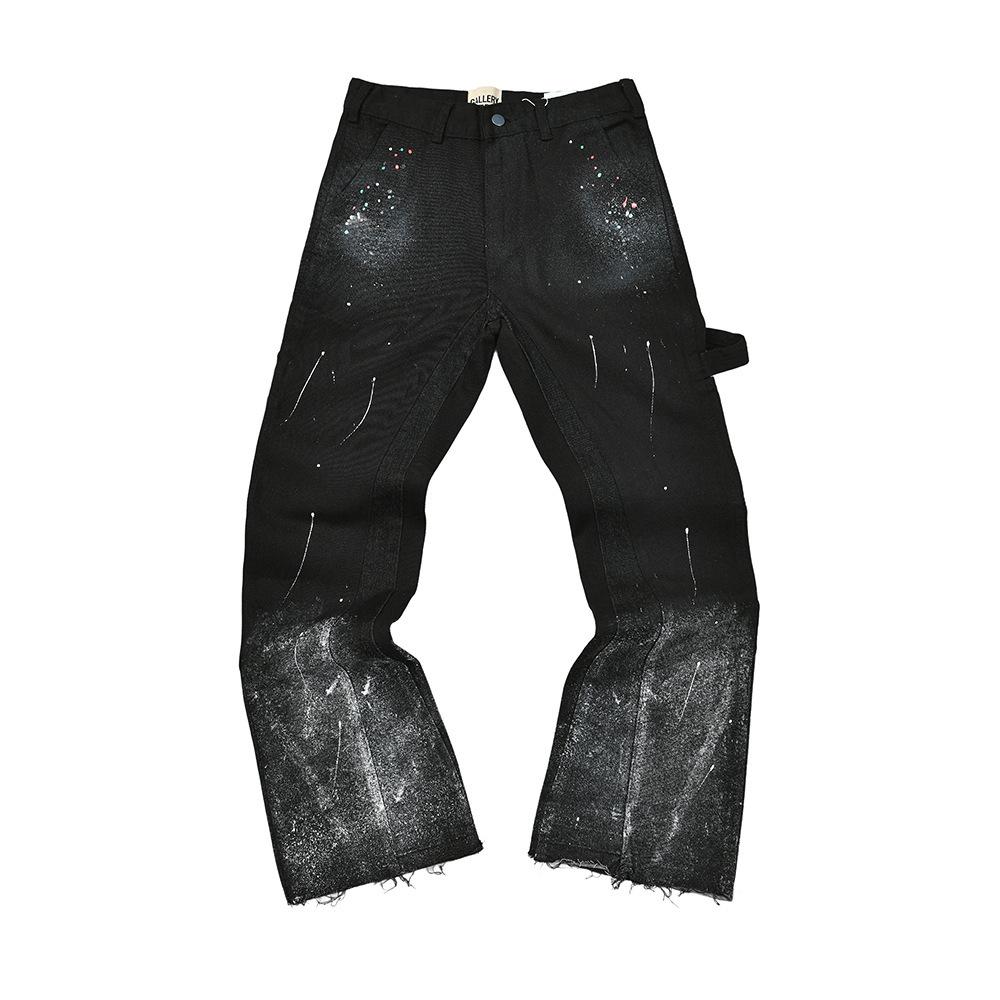 Trendy Wijde Jeans, Gewassen, Slijtageplekken, Patchwork, Unisex Stijl