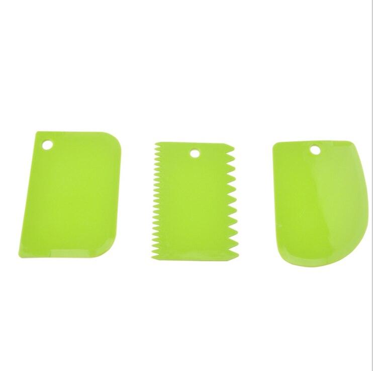 3pcs Plastic Cake Cream Spatula Dough Butter Batter Scraper Baking Tools for Home Baking Cutting Tools Kitchen Accessories