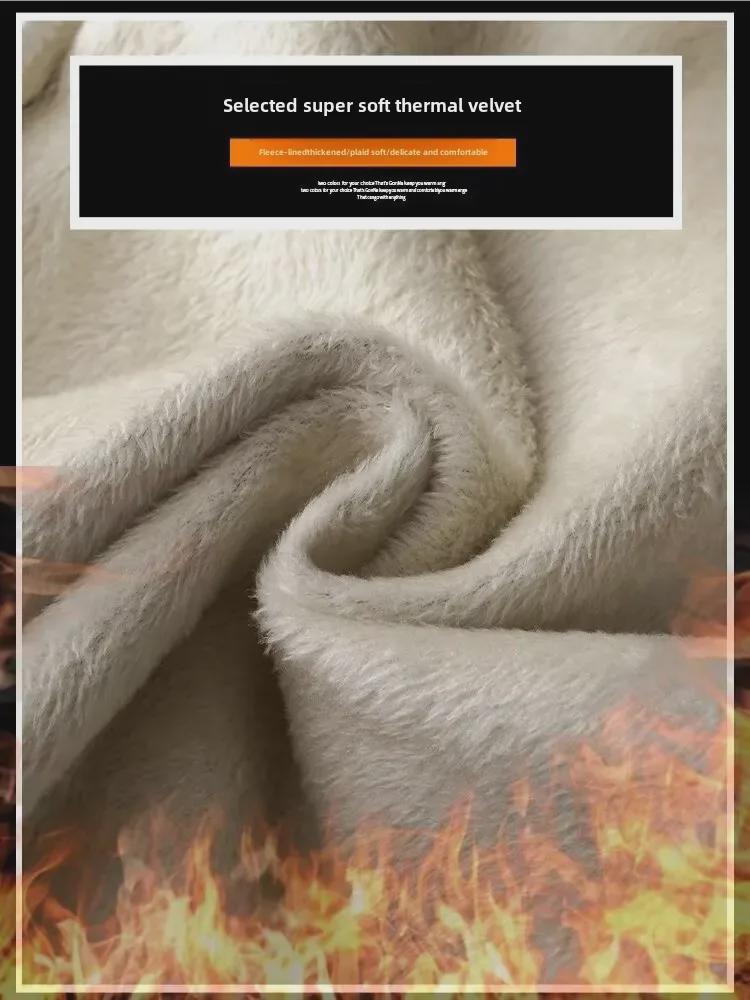 2024 Men's American-Style Plus Velvet Autumn/Winter Overalls: Versatile, Loose, Warm, Casual Pants