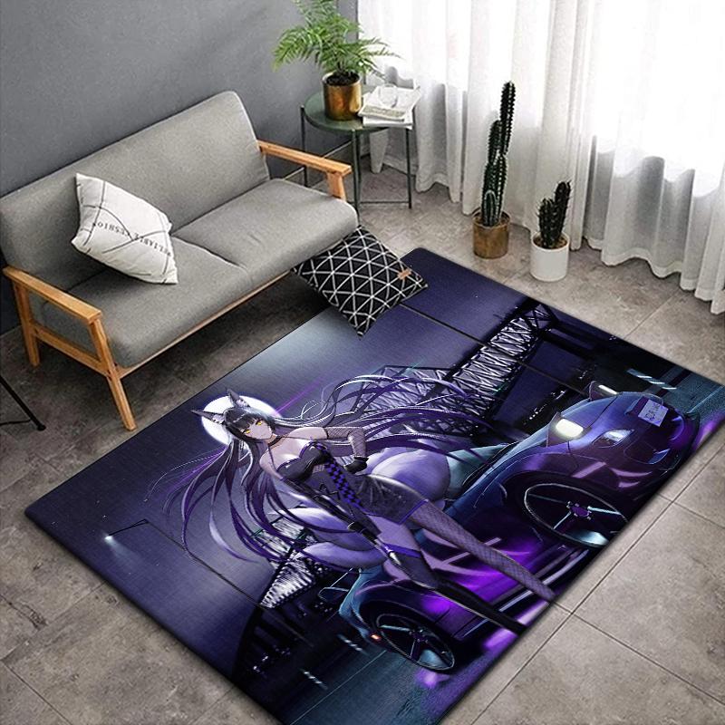Anime Car Beauty Carpet for Living Room,Soft Flannel Rug for Bedroom ,Anti-Slip  BATHROOM Mat, Baby Play mat,Boys' Room Decor