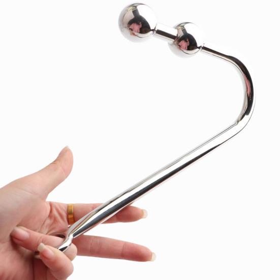 Vintage Prostate Anal Deep Insertion Hook Safe Silver Color Anal Hook Stimulator Toy
