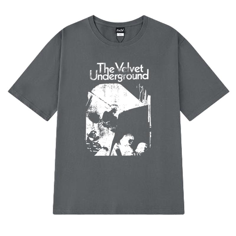 Vintage The Velvet Underground Hip Hop Rock Streetwear T Shirt Men Women Trend Oversized Short Sleeve T-shirts Unisex Cotton Top