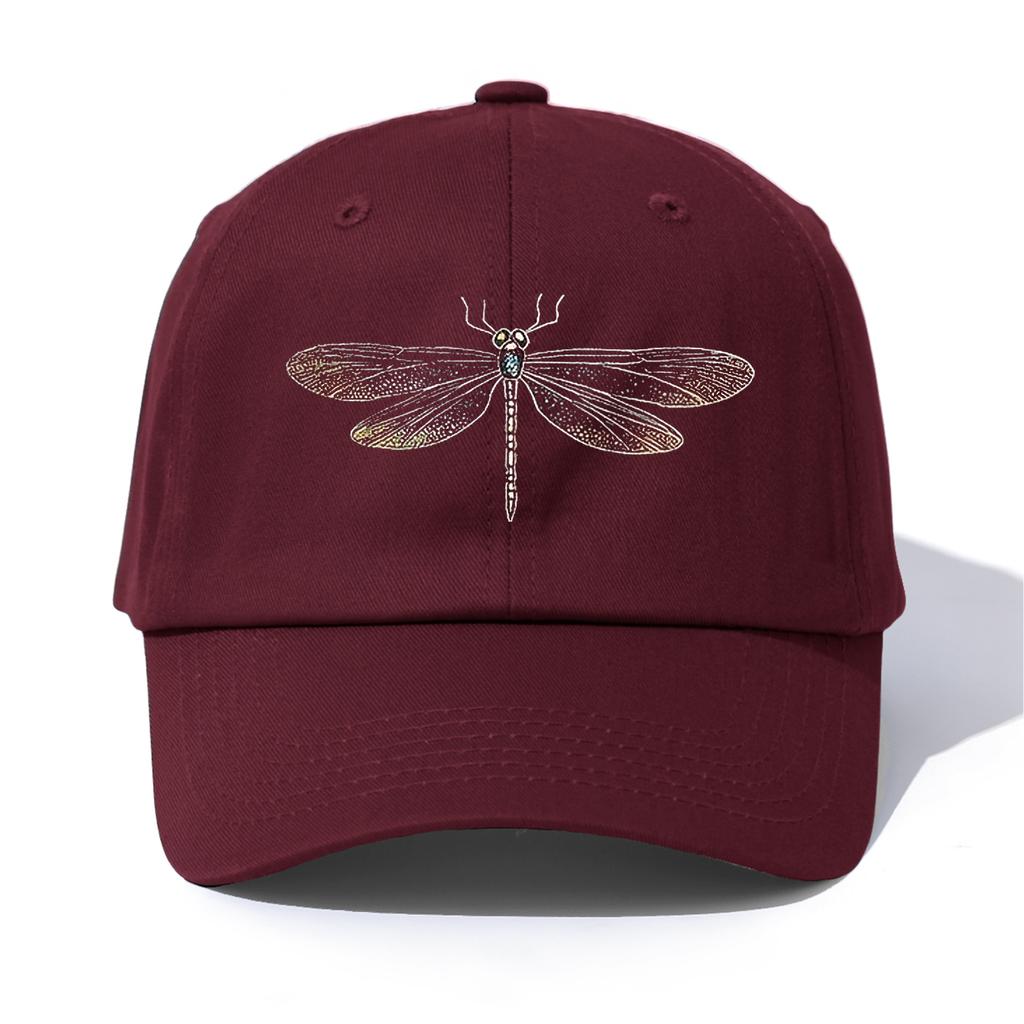 1pc Dragonfly Print Baseball Cap for Adults, Minimalist Retro Style Casual Soft Adjustable Dad Hat, Perfect As Gift