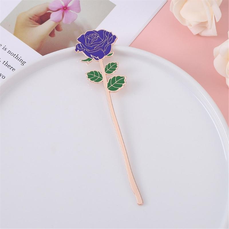 Metal Rose Flower Bookmarks Metal Book Page Holder Book Page Divider Reading Gift for Book Lover Writer Teacher Student