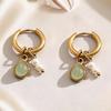 Simple Brown Teardrop Drop Earrings for Women Exquisite Vintage Pearl Beaded Hoop Earrings Trendy Casual Versatile Jewelry Gift