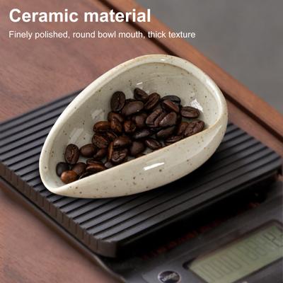 Coffee Dosing Cup Barista Tools Utensil Portable Coffee Spoon for Home Cafe Buffet Hotel Office Ceramic Coffee Bean Weighing Dish