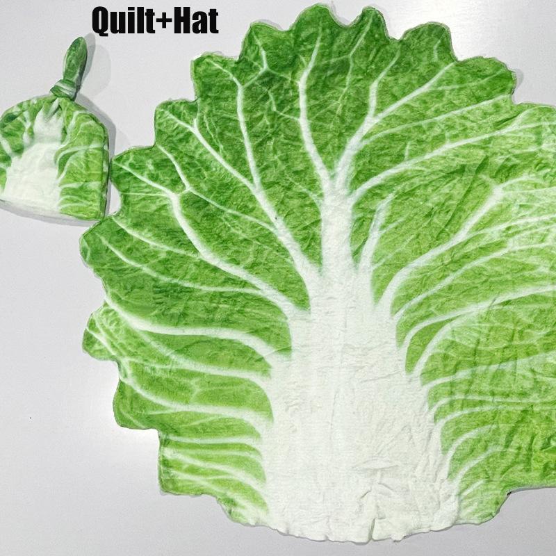 Non-Toxic New Modelsbaby Flannel Blanket Burrito Baby Wrap Blanket With Hat Pancake Chinese Cabbage Blanket Baby Warm Quilt