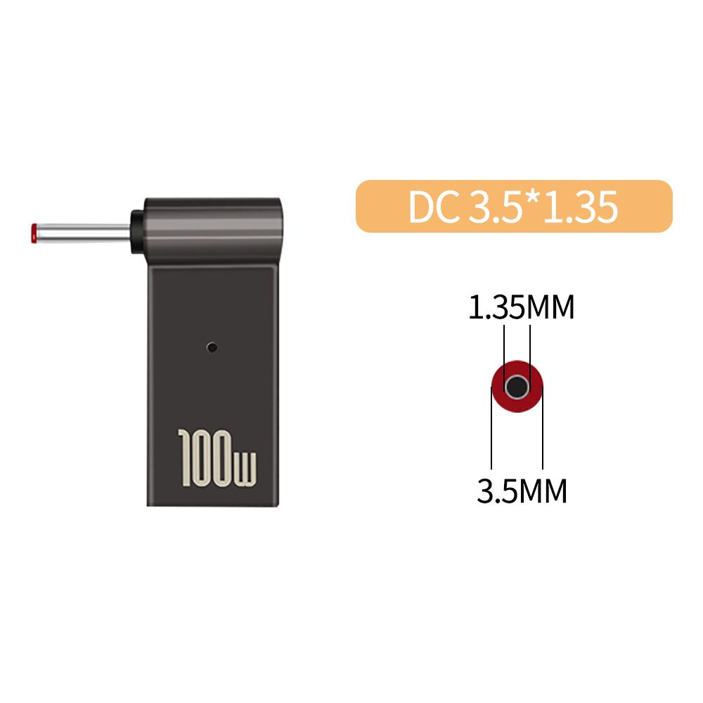 

5A 100W PD Конвертер Триггерный Разъем DC на Type C Розетка 5.5/7.4 Цинковый Сплав с Световой Головкой Адаптер Питания для Ноутбуков Dell/HP/ASUS
