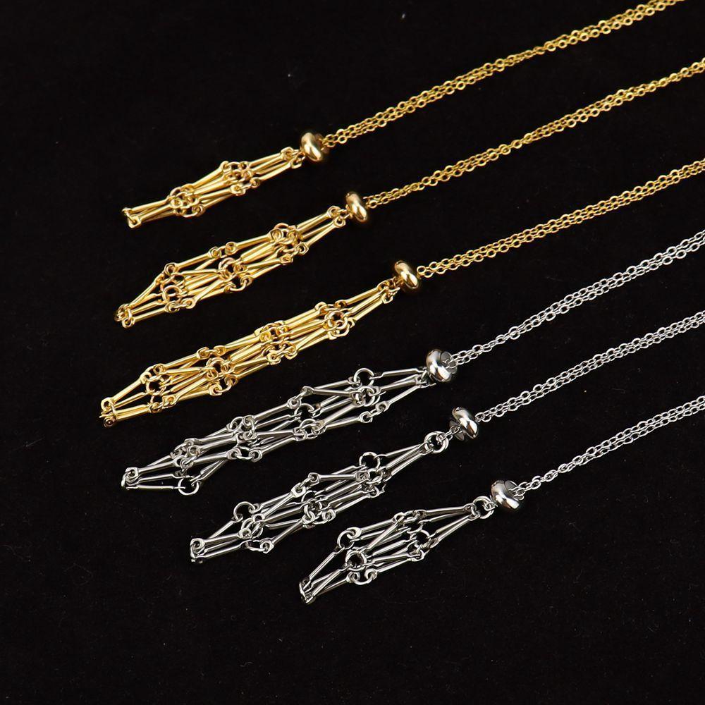 Geometric Necklace With Adjustable Stainless Steel Chain For Womens Fashion Jewelry