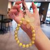 Anti-lost Lanyard Phone Key Short Wrist Pendant Colorful Macaron Round Bead Pendant Women's Hand-held Chain Mobile Phone Lanyard