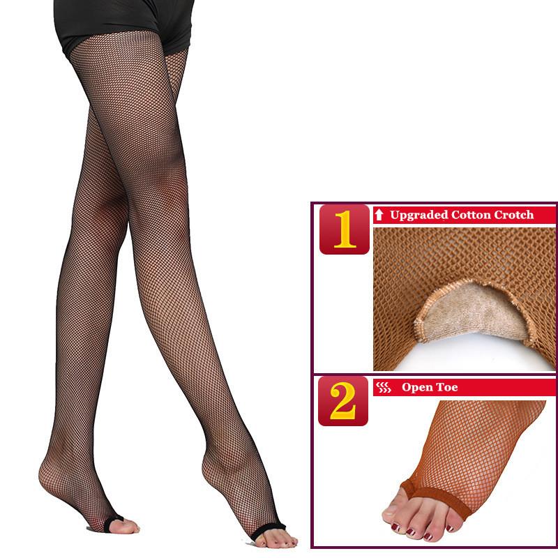 Professional Women S Latin Dance Tights Sexy Fishnet Elastic Slim Open Toe Net Stockings For Dance Fitness One Size