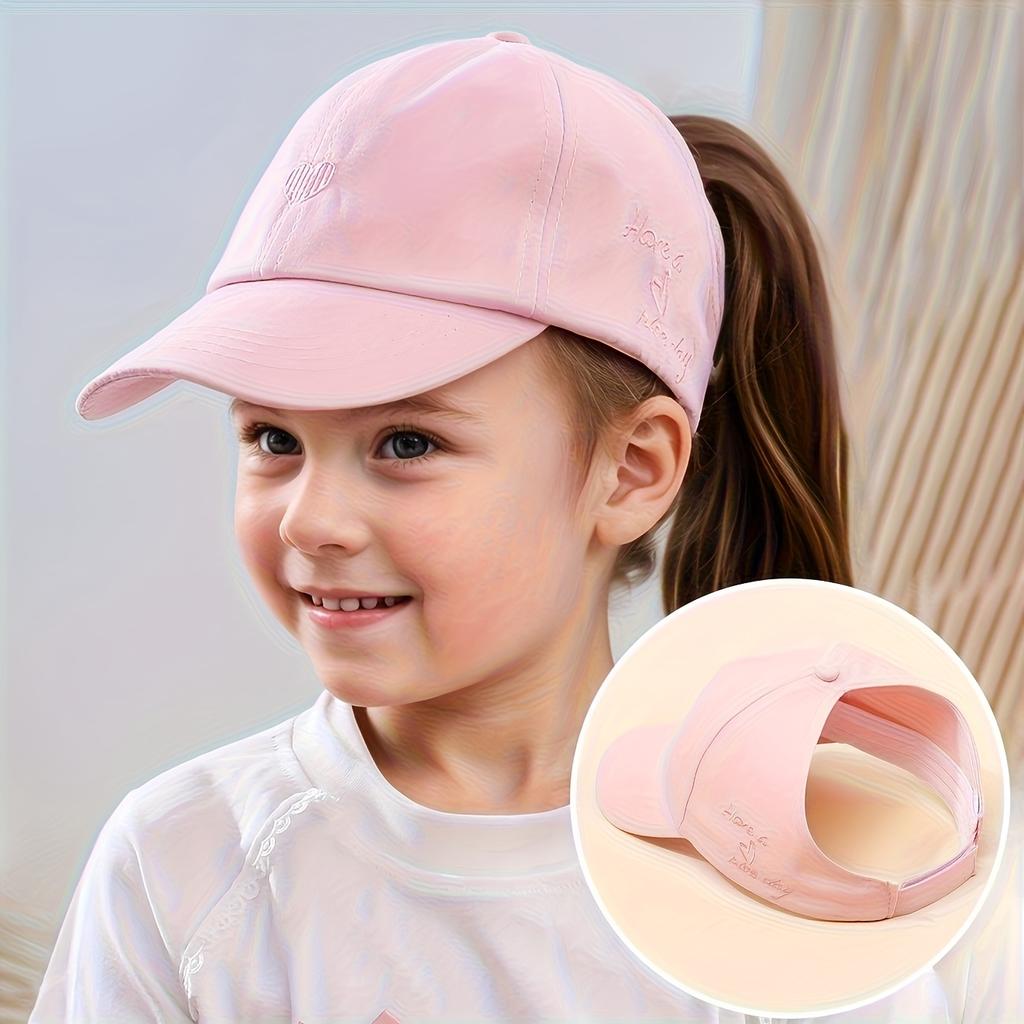 Youngsters' Baseball Cap with Heart Embroidery and "Love & Kindness" Design - Breathable Sun Hat for Boys and Girls Ages 3-7