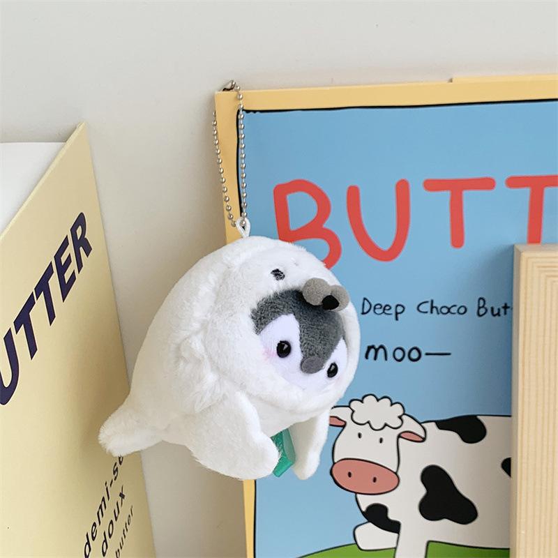 Cute Drag Penguin Plush Animal Bag Keychain Pendant Coin Wallet Car Key Plush Pendant