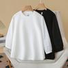 Plus Size Women's Seven-Sleeve Round Neck Casual Pleated Shirt, Spring 2026 Model