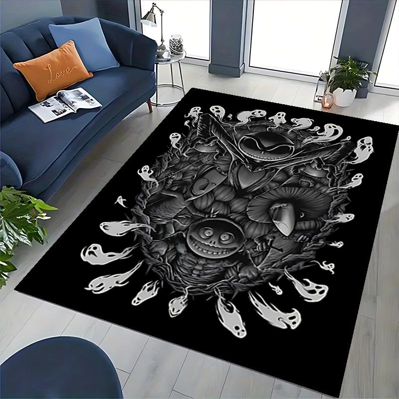 1pc Nightmare Before Christmas Collage Carpet for Playroom Bedroom Living Room Sofa Home Decor,Game Area Rug Non-slip Floor Mat. D7280130