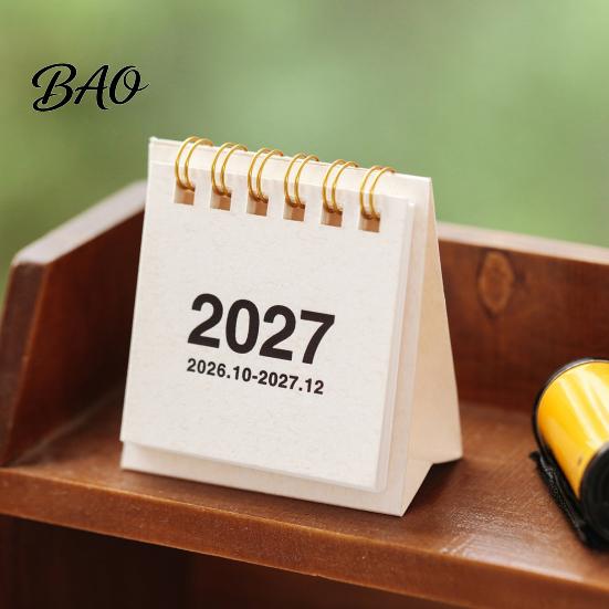 Practical Gift for Students Professionals Mini Desk Calendar 2026-2027, Oct 2026 to Dec 2027 Standing Flip Small Portable Desktop Ornament Calendar,