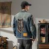 Xintang Men's Distressed Denim Jacket 2025: Trendy Ripped Retro Pique Casual Jacket