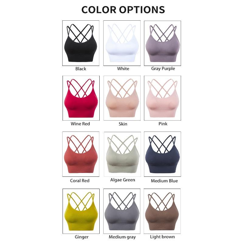 Plus Size Women Beautiful Back Gathered Push Up Sports Bra For Yoga Gym Fitness