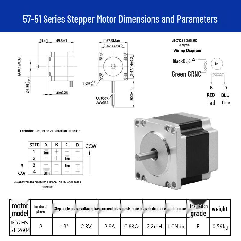 Two-Phase Stepper Motor for Textile Machinery, Screw Machine, Miniature DC High Torque Motor