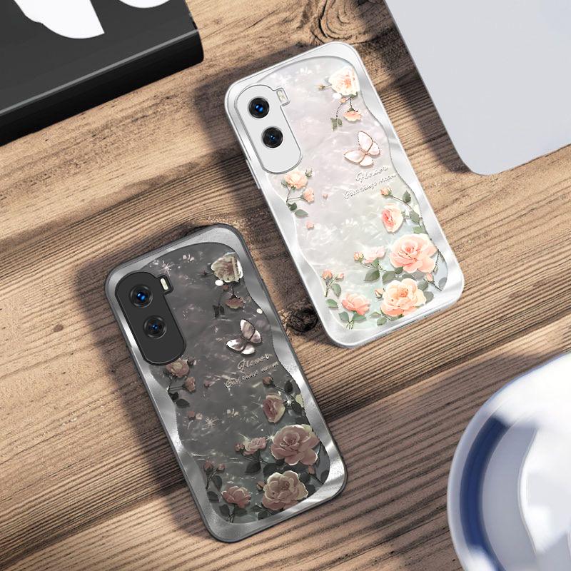 Butterfly Shell Pollen For Honor 200 90 8X 9X Pro Lite P50 P40 Nova 10 11i P60 Magic4 6 Mate 20 50 Tempered Glass Phone Case