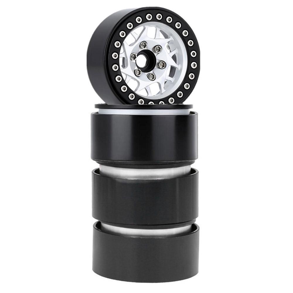 Aluminum Alloy Wheel Beadlock 2.2in Wheel S Hub 4pcs Replacement for 4 SCX10 90046 03007 Gen8 1Celsius10 Remote Control Car