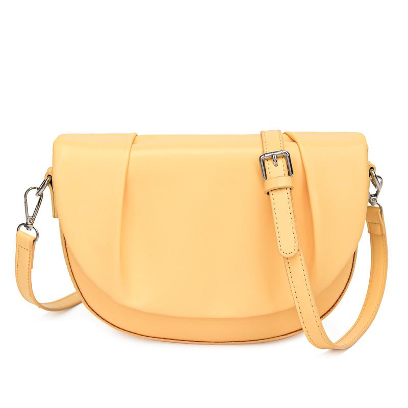 

Cowhide Shoulder Bags Underarm Bag OEM Flip Folds Saddle Bag OEM жёлтый