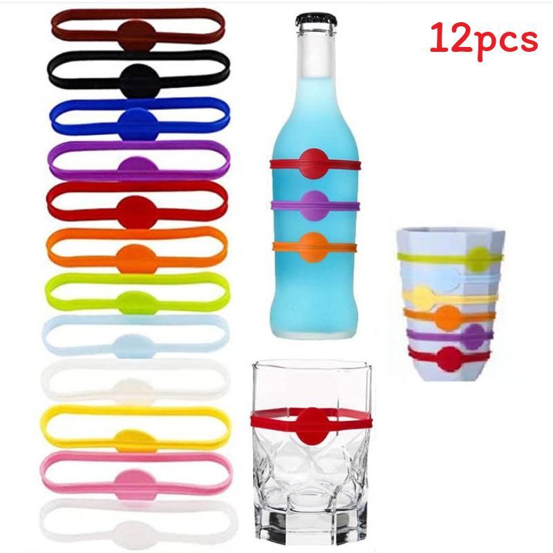 Silicone Wine Glass Marker Set With Colorful Identifiers For Parties And Events