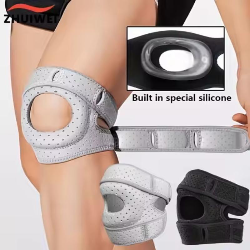 Compression Knee Brace Knee Stabilizer Brace For Men Reusable Pads Sleeve Adjustable Leg Breathable Wrap For Hiking Volleyball