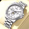 LIGE Unique Dial Quartz Man Watch Stainless Steel Business Luxury Clocks 24-Hour Moon Phase Waterproof Date Week Watches