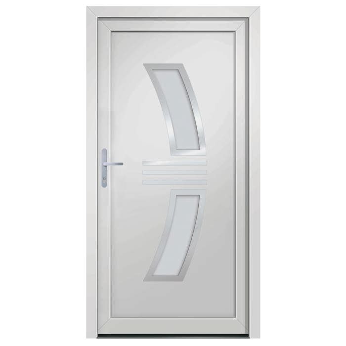 VidaXL Porte d'entrée Blanc 108x208 cm PVC 3187925