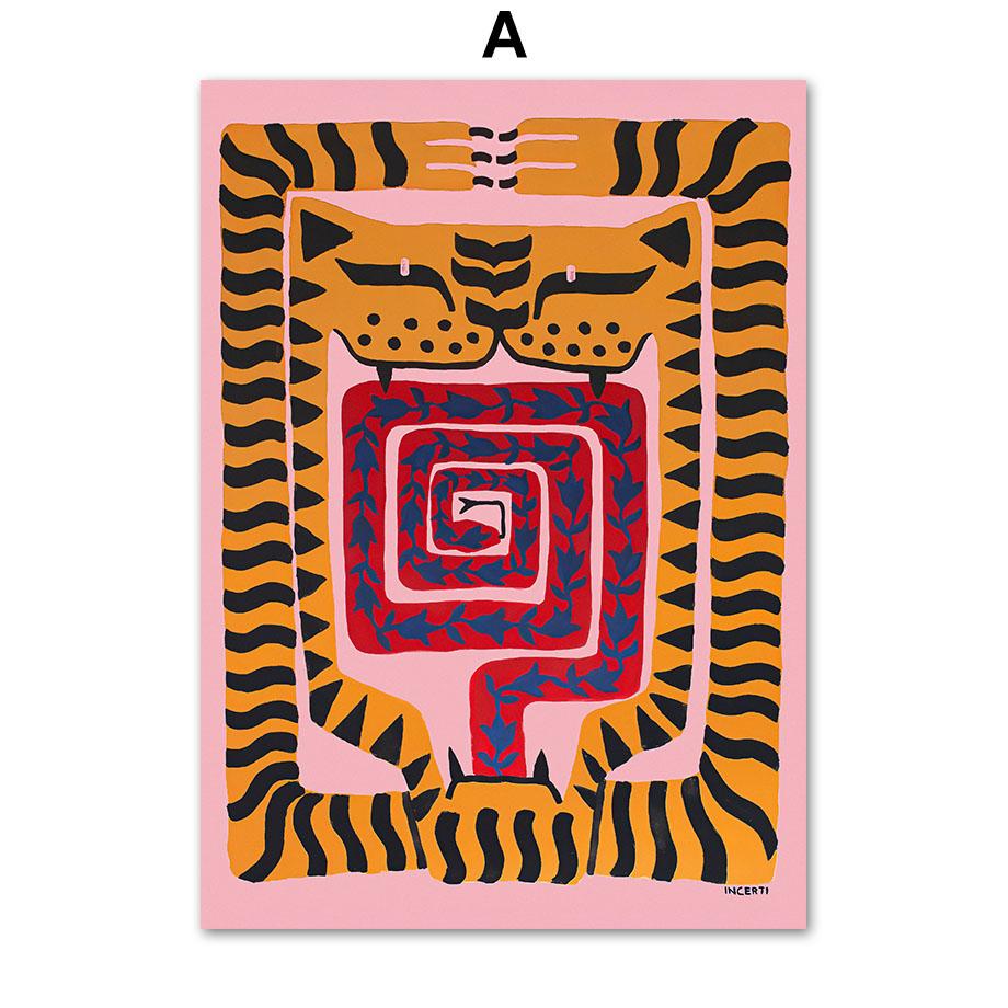 Ancient Egypt Snake Pattern Tiger Eye Abstract Poster Nordic Poster Wall Art Print Canvas Painting Picture For Living Room Decor