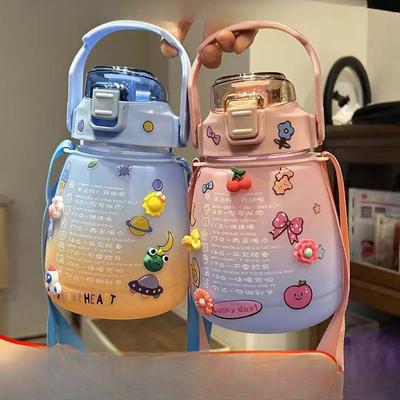 Water Cup Frosted Two-color Gradient Kettle Summer Large Capacity Pot Belly Cup Male and Female Students Water Cup