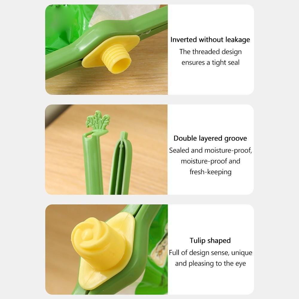 Easy To Open Sealing Clip Tulip-shaped Food Bag Clip New Moisture-proof Clips