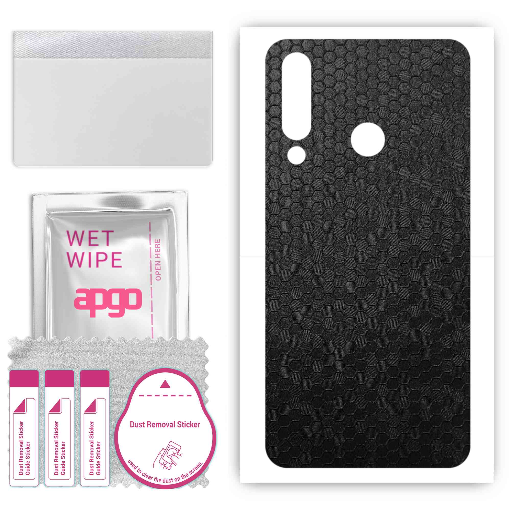 

Apgo Protective Skin Sticker для задньої панелі, сумісної з LG W30 W30 Plus, плівка, фольга, вініл – візерунок у чорних сотах