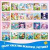 Busy Travel Toy Paint By Sticker For Kids, Screen Free Sticker Book By Number, Resuable Puzzle Sticker Paint Book For Girls Gift