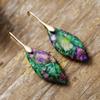 Bohemian Emperor Stone Leaf Pendant Earrings Popular Jewelry