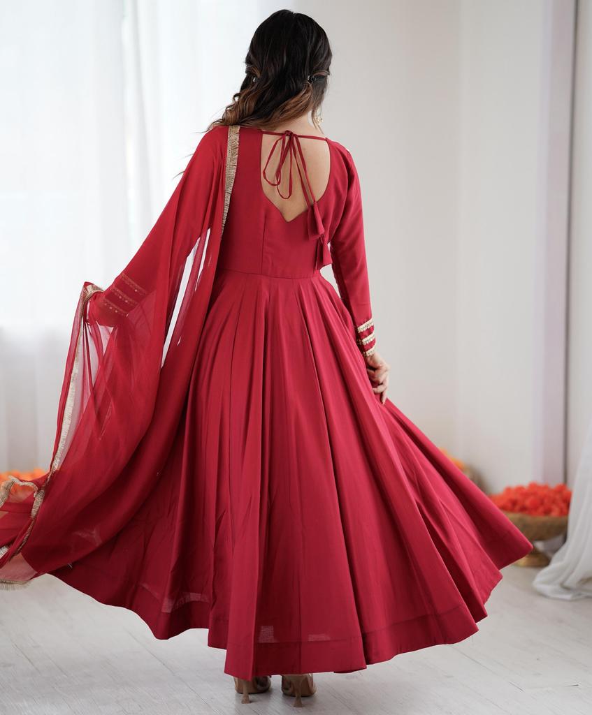 Women Anarkali Gown Salwar Suit Salwar Kameez With Dupatta Set Indian Designer Ethnic Wear