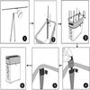 Foldable Laundry Basket Dirty Clothes Basket Clothes Organizer Yoga Storage Basket Home Assortment Box with Wheel Laundry Basket