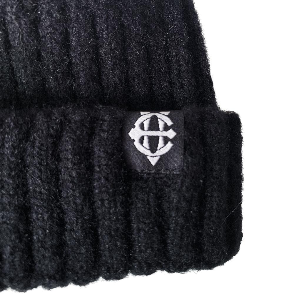 EIGHTVOLUME Ev Fleece-Lined Ribbed Short Beanie (Black)