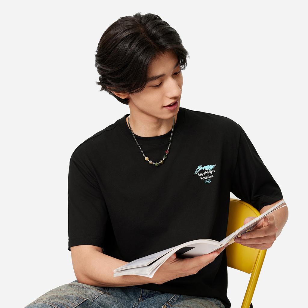 Li Ning Sports Life Collection T Shirt Men's Black AHSU651-2