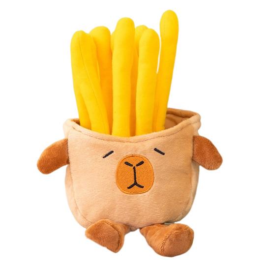 

Плюшевая игрушка капибара картофель фри Очаровательная еда-животное Мягкая подушка для обнимания для детей и взрослых светло-коричневого