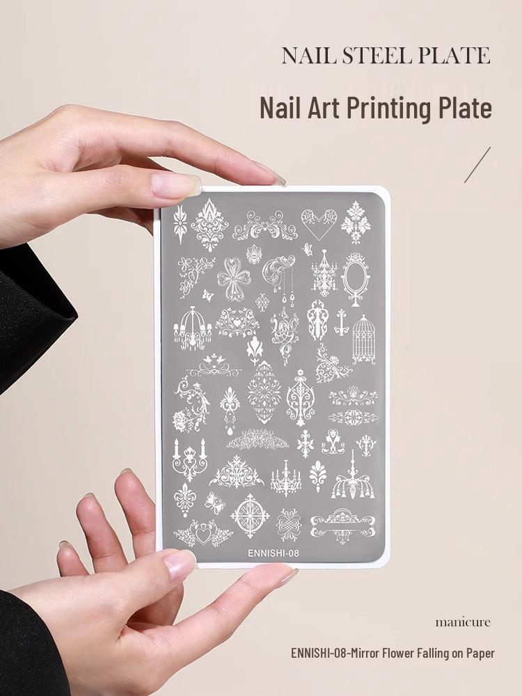 Nail Art Stamping Set: Transparent Silicone Stamper with Butterfly and Christmas Patterns