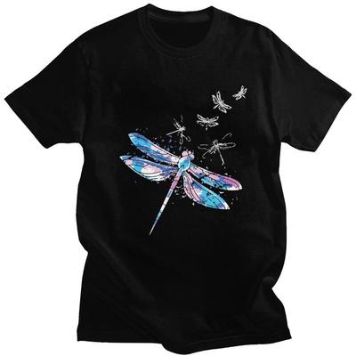 Custom Wildlife Animal Dragonfly T Shirt for Men 100 Cotton Tshirt Leisure Tee Short Sleeves Tshirts Clothing