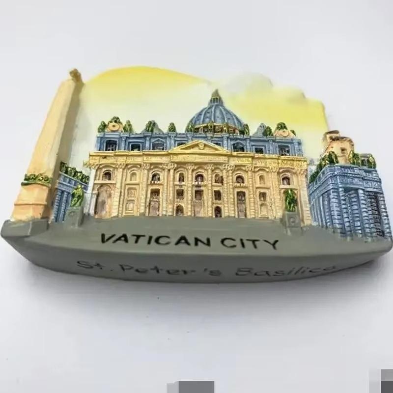 Rome City Vatican Travel Souvenirs Refrigerator Magnet Sticker Label Magnetic Tiles Hand-painted Resin Gifts Home Supplies