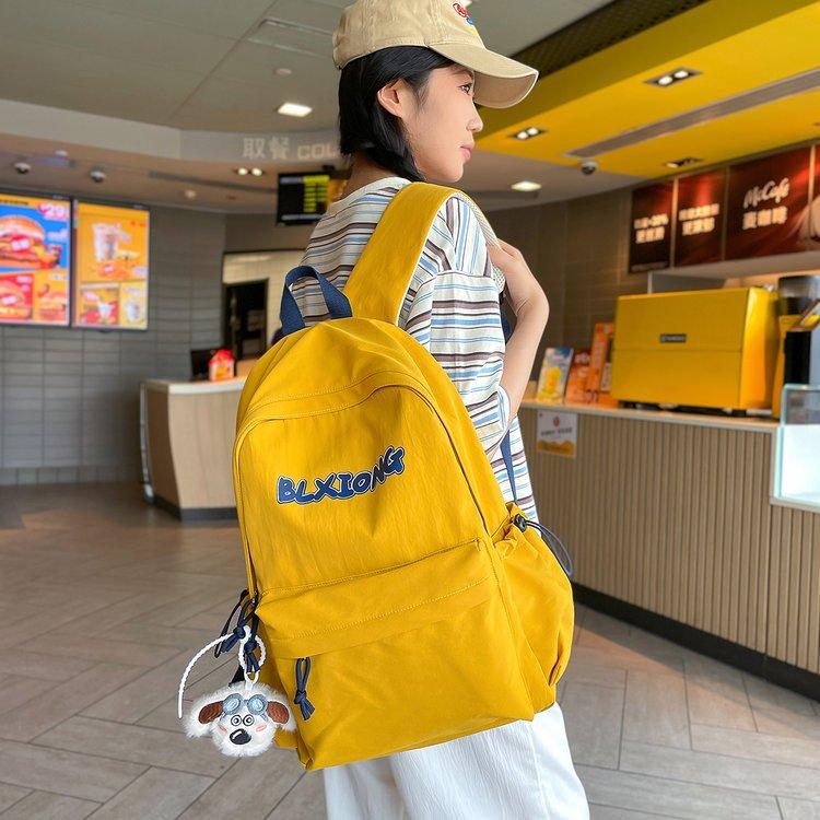 Schoolbag Japanese Ins Campus College Wind Lightweight Simple Casual Fashion Versatile School Bag Junior High School Student Backpack