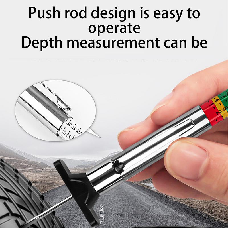 Car Tyre Tire Tread Depth Gauge Meter Auto Tire Wear Detection Measuring Pen Pen Color Coded Digital Caliper Monitoring System