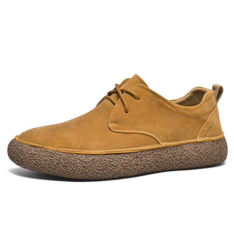 Lage Sneakers, Retro Heren Casual Leren Schoenen, Schoenen met Dikke Zool