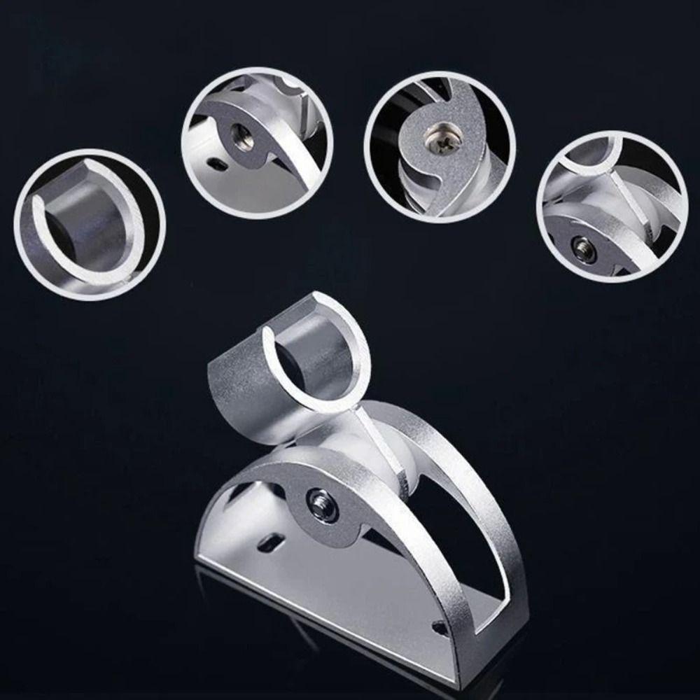 Strong Adhesive Backing Punch-Free Shower Head Bracket Durable Waterproof Material Smooth Edges Adjustable Wall Mounted Holder