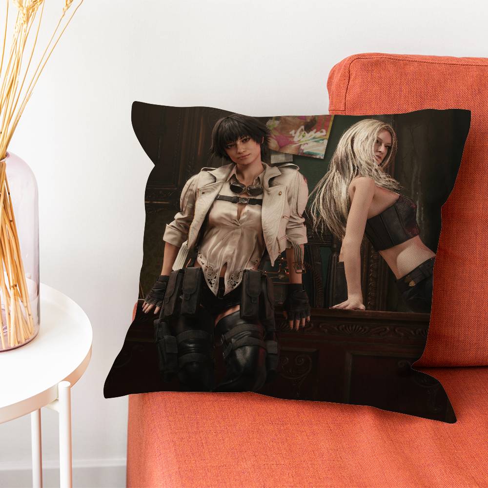 

D-Devil May Cry 5 Lady Pillow Case Pillow Case Living Room Sofa Cushion Cover Suitable For Home Bedroom Room Decoration 12x12Inch